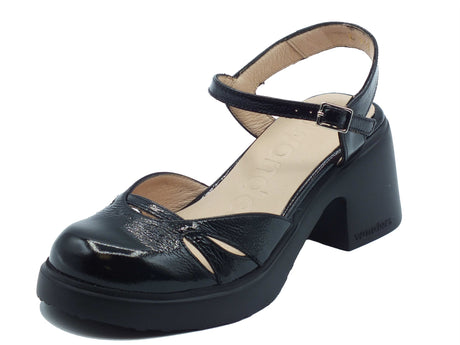 Wonders Wonders Sandali tacco basso Donna E-7131 Flytres Lack Negro pelle nero Negro