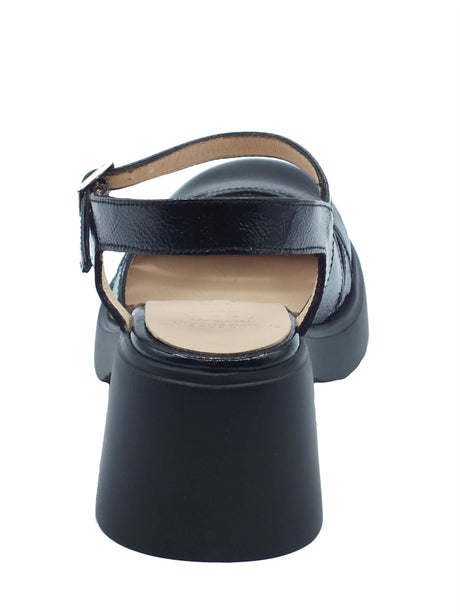 Wonders Wonders Sandali tacco basso Donna E-7131 Flytres Lack Negro pelle nero Negro