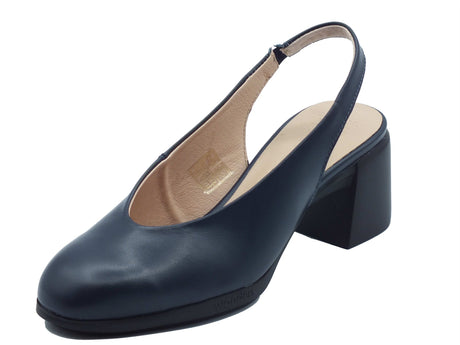 Wonders Wonders Sandali tacco basso Donna H-6710 Sauvag Noche pelle blu Noche