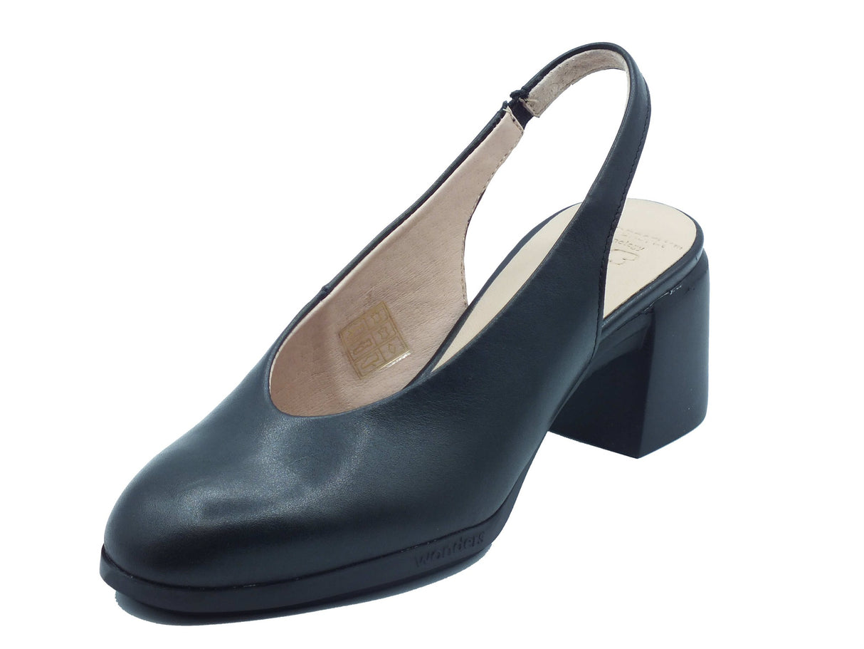 Wonders Wonders Sandali tacco basso Donna H-6710 Sauvag Negro pelle nero Negro