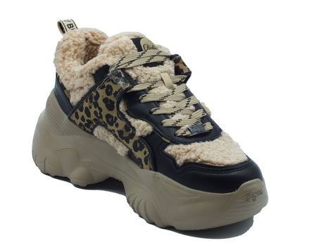 Buffalo Buffalo Sneakers Donna Bliss Warm Beige Black sintetico nero Beige Black