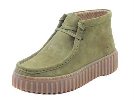 Clarks Clarks Scarpe Donna Torhill Moss Olive Suede pelle verde Olive Suede