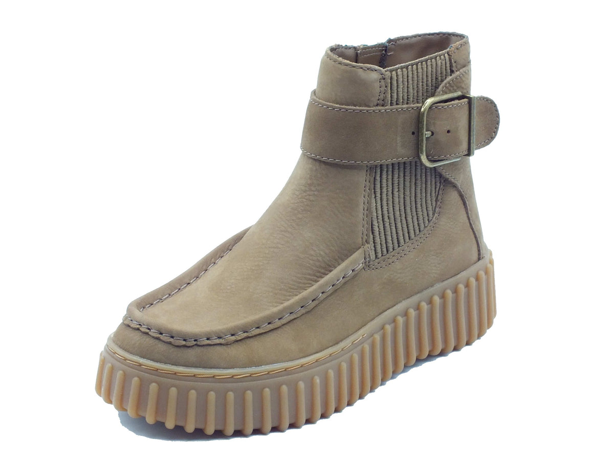 Clarks Clarks Scarpe Donna Torhill Buckle Walnut pelle marrone Walnut