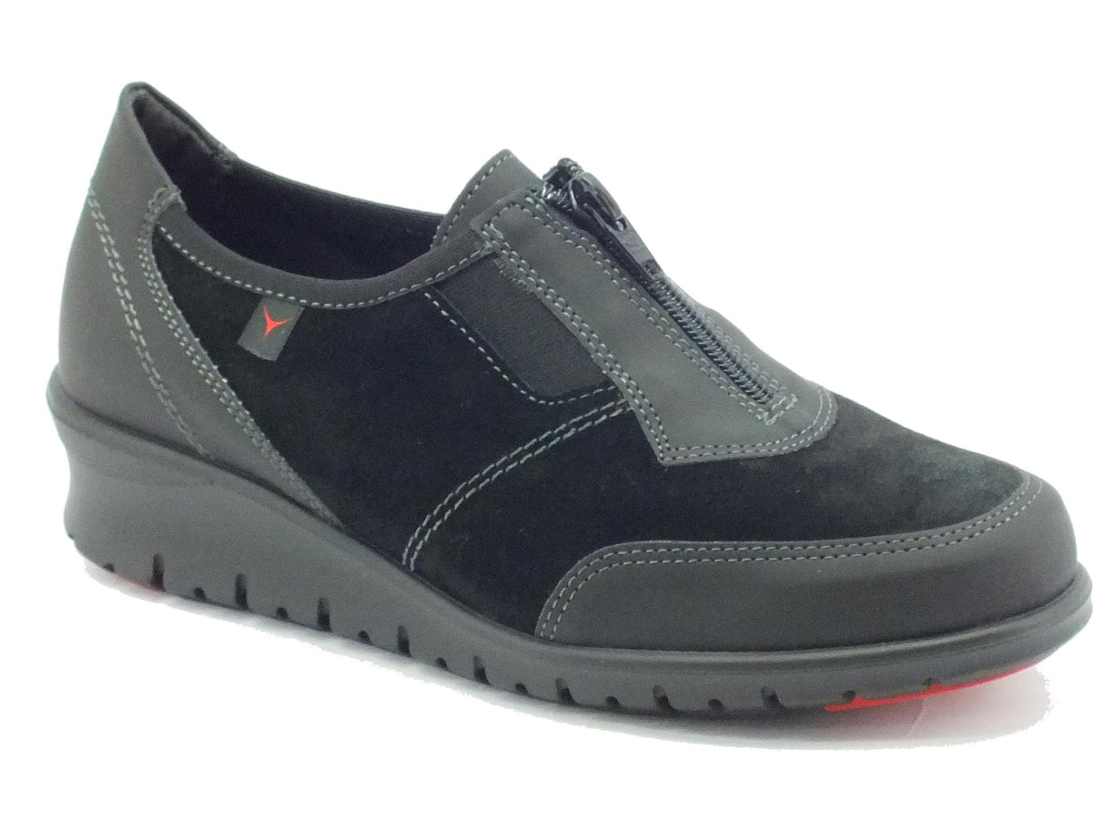 Cinzia Soft Mocassini Cinzia Soft donna in camoscio nero con lampo NERO