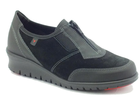 Cinzia Soft Mocassini Cinzia Soft donna in camoscio nero con lampo NERO