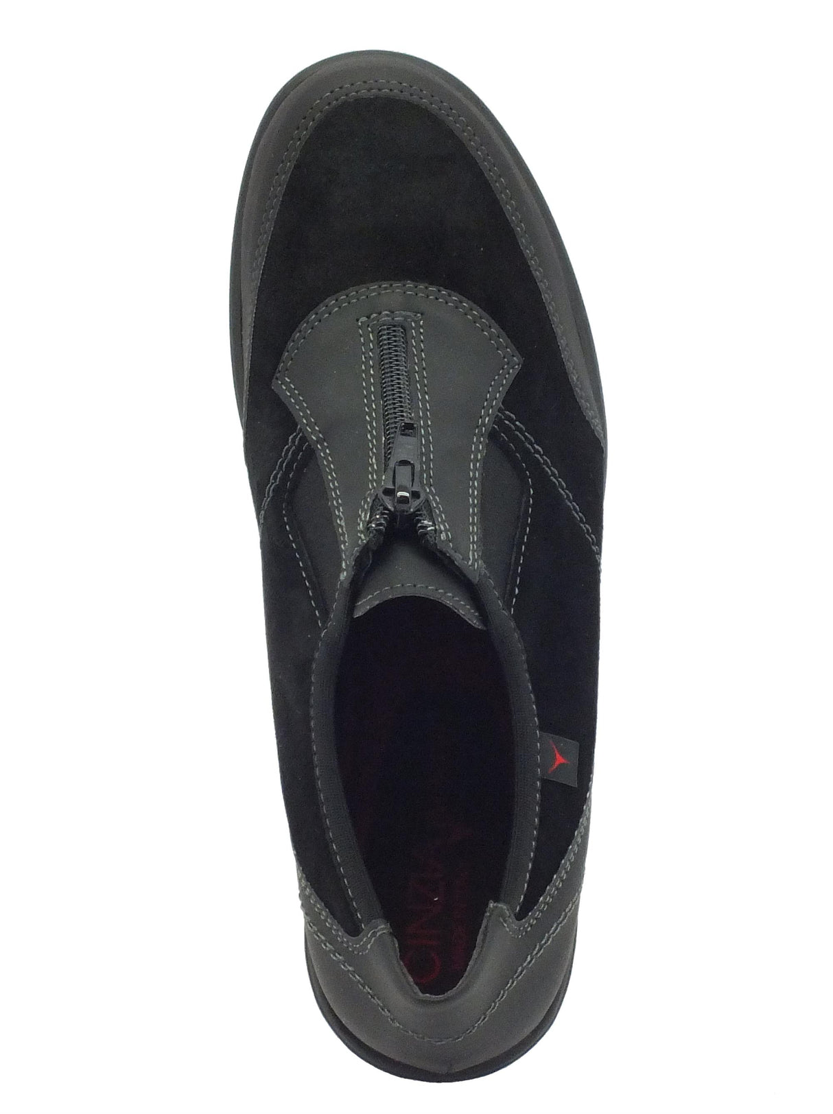 Cinzia Soft Mocassini Cinzia Soft donna in camoscio nero con lampo NERO