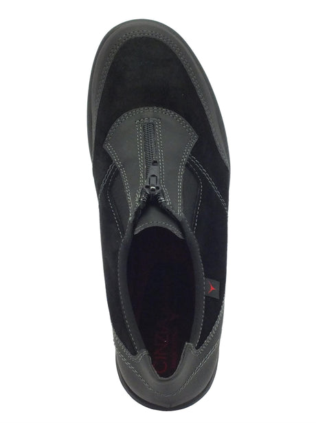Cinzia Soft Mocassini Cinzia Soft donna in camoscio nero con lampo NERO