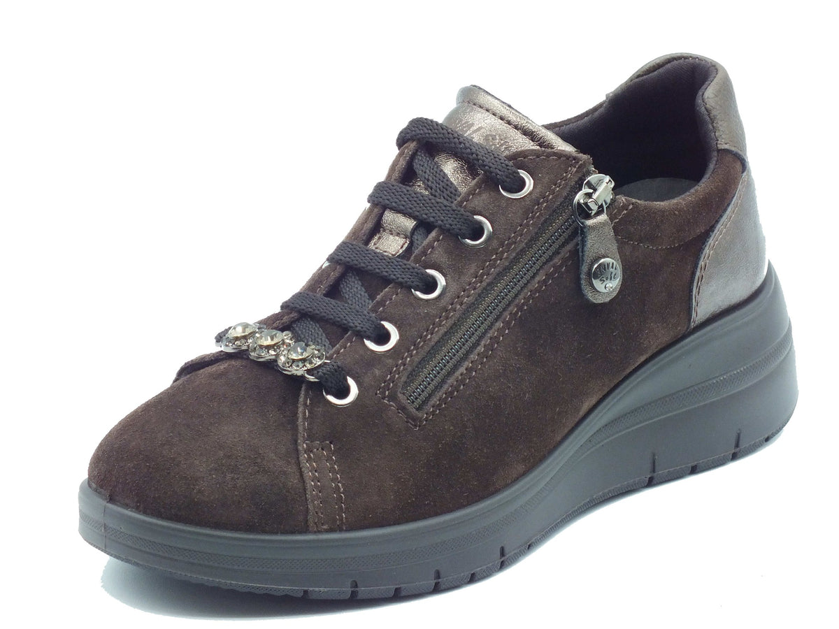 ENVAL Soft ENVAL Soft Sneakers confort Donna 2271033 Scam. Super T.Moro pelle marrone Testa di Moro