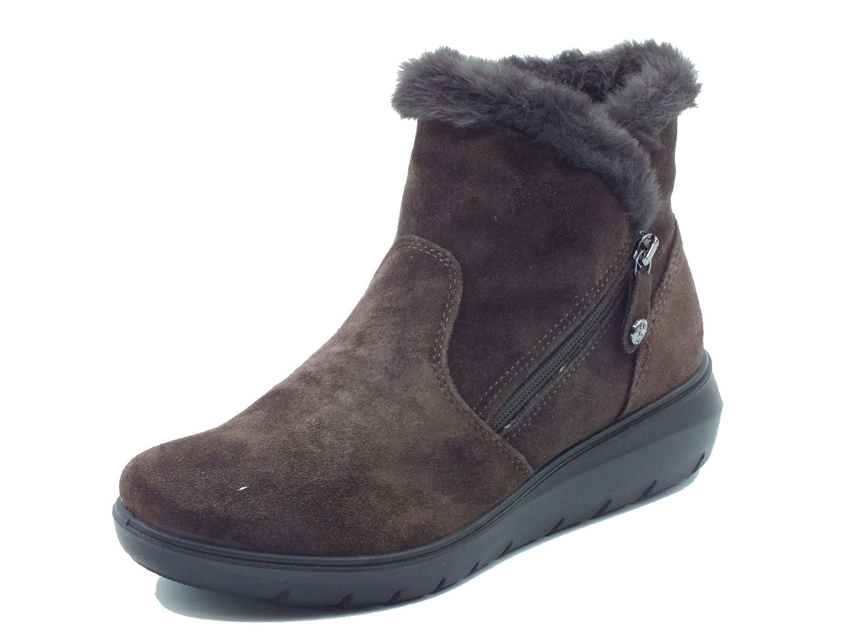 ENVAL Soft ENVAL Soft Tronchetti con zeppa Donna 2278511 Scam. Super T.Moro pelle marrone Testa di Moro