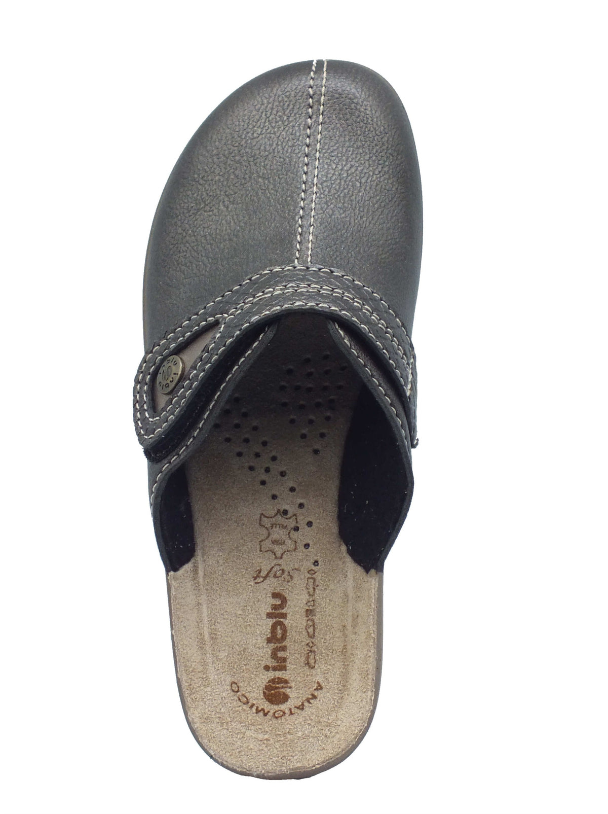 InBlu InBlu Pantofole Donna CK00005 Canna Fucile pelle grigio Canna di Fucile