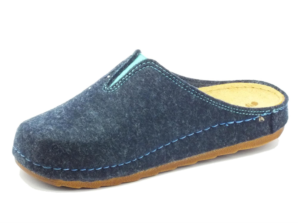 InBlu Pantofole InBlu per donna in tessuto avio sottopiede in pelle Avio