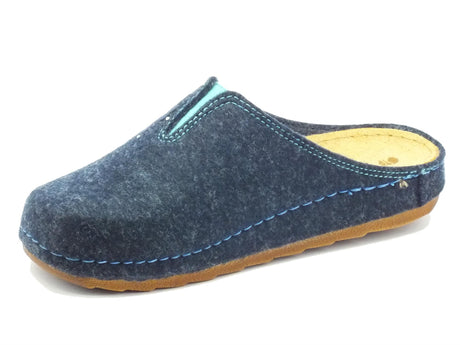 InBlu Pantofole InBlu per donna in tessuto avio sottopiede in pelle Avio