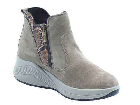 Igi&Co Igi&Co Tronchetti con zeppa Donna 2151022 Scam. Super Fango pelle marrone Fango