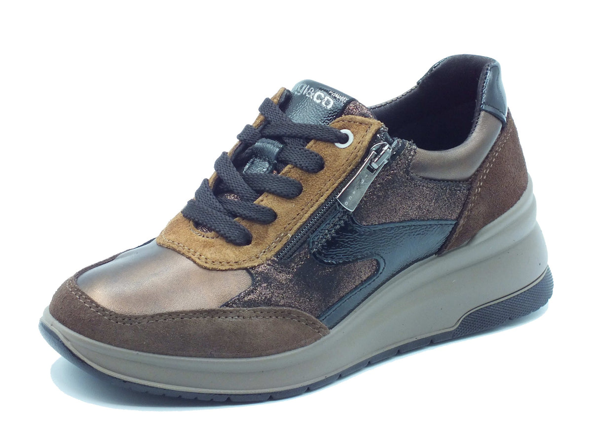 Igi&Co Igi&Co Sneakers Donna 2152311 Scam Castagno Nero pelle marrone Castagno Nero