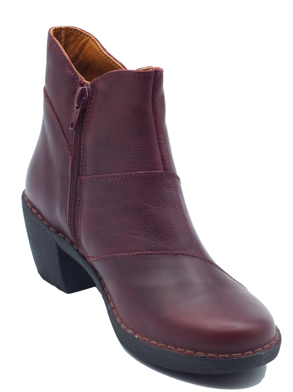 Jungla Jungla Tronchetti con tacco Donna 7518 Alaska Bordò pelle rosso Bordò