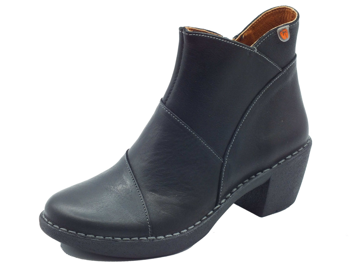Jungla Jungla Tronchetti con tacco Donna 7518 Yankee Negro pelle nero Negro