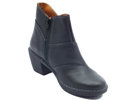 Jungla Jungla Tronchetti con tacco Donna 7518 Yankee Negro pelle nero Negro