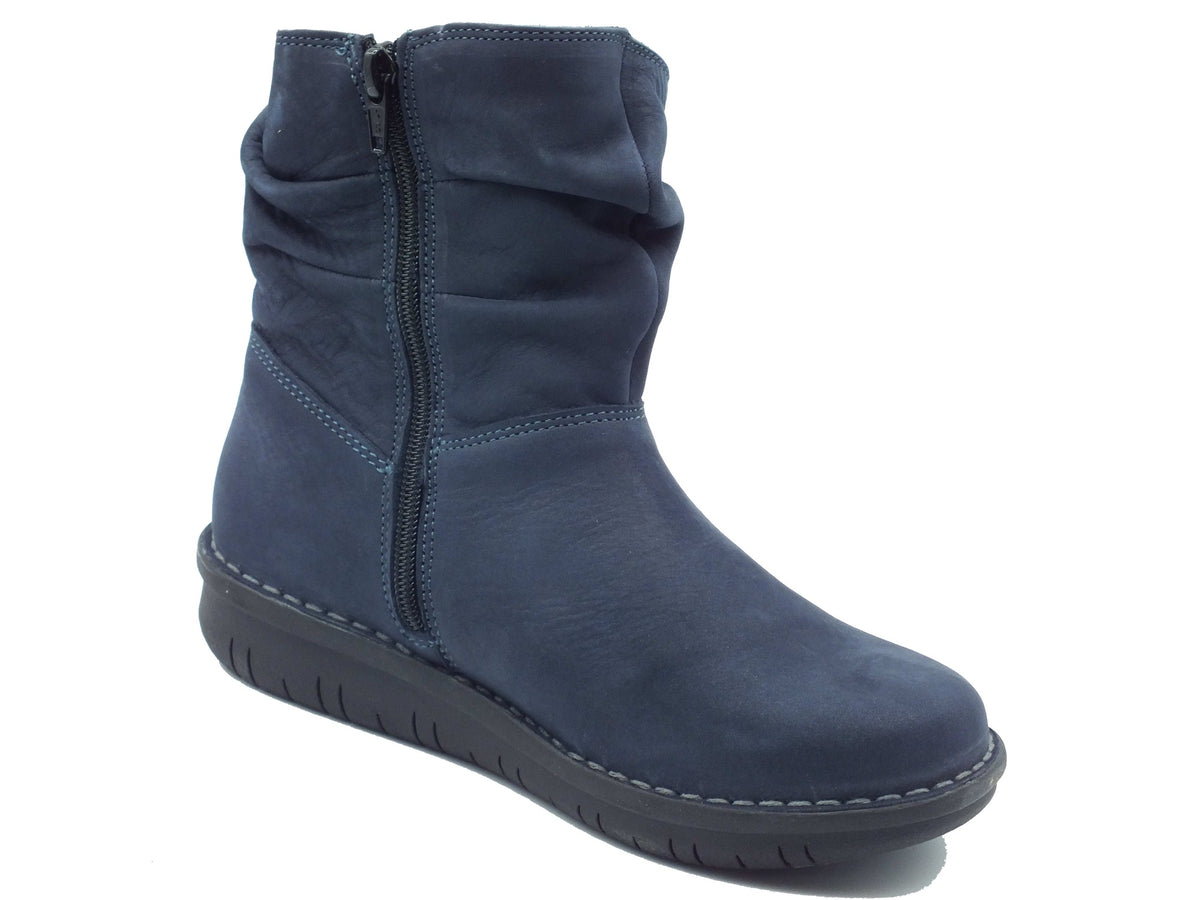 Jungla Jungla Tronchetti con zeppa Donna 7559 JK Deep Blue pelle blu Deep Blue