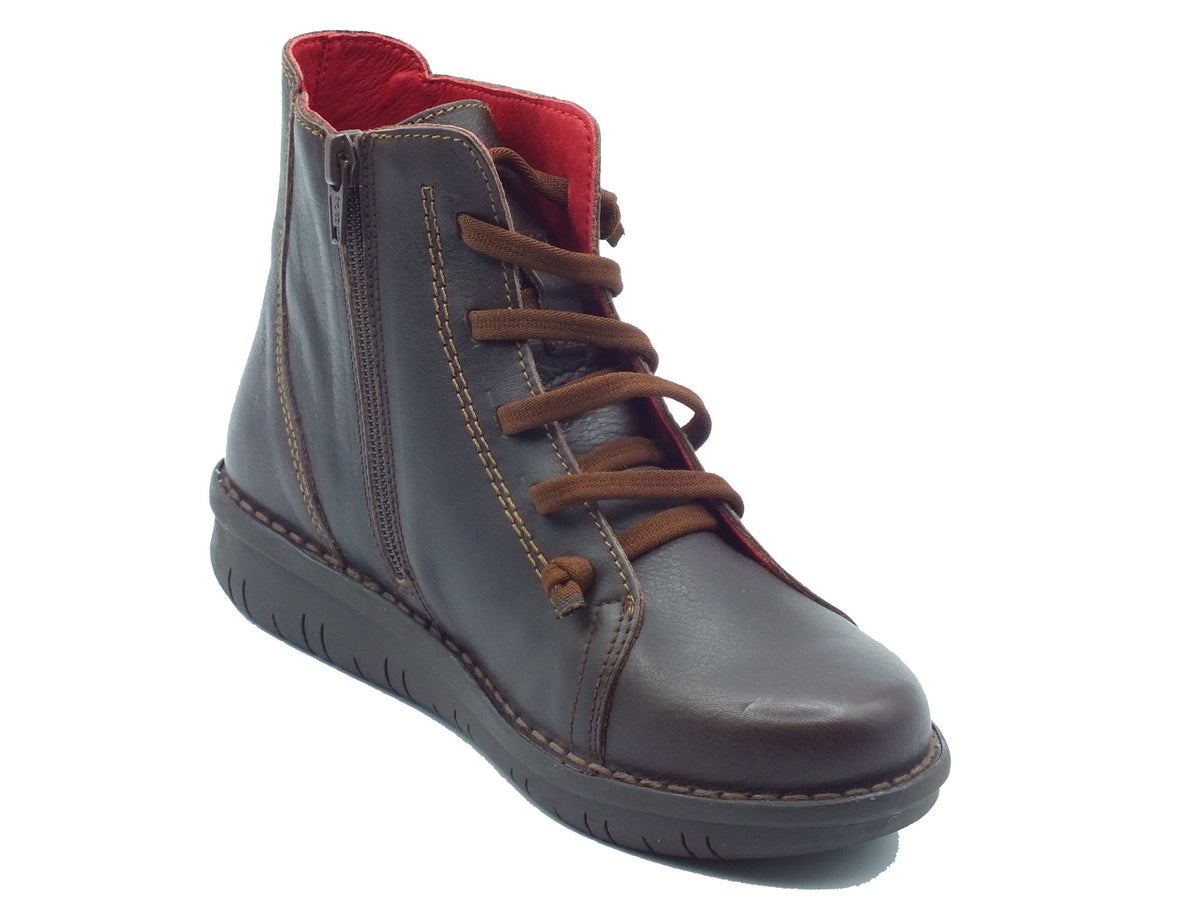 Jungla Jungla Tronchetti con zeppa Donna 7564 Alaska Cafe pelle marrone Cafe