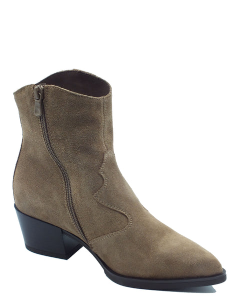 Nero Giardini Nero Giardini Tronchetti con tacco Donna I617120D Velour Col. Fango pelle marrone Fango
