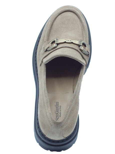 Nero Giardini Nero Giardini Mocassini Donna I617170D Velour Col. Fango pelle beige Fango