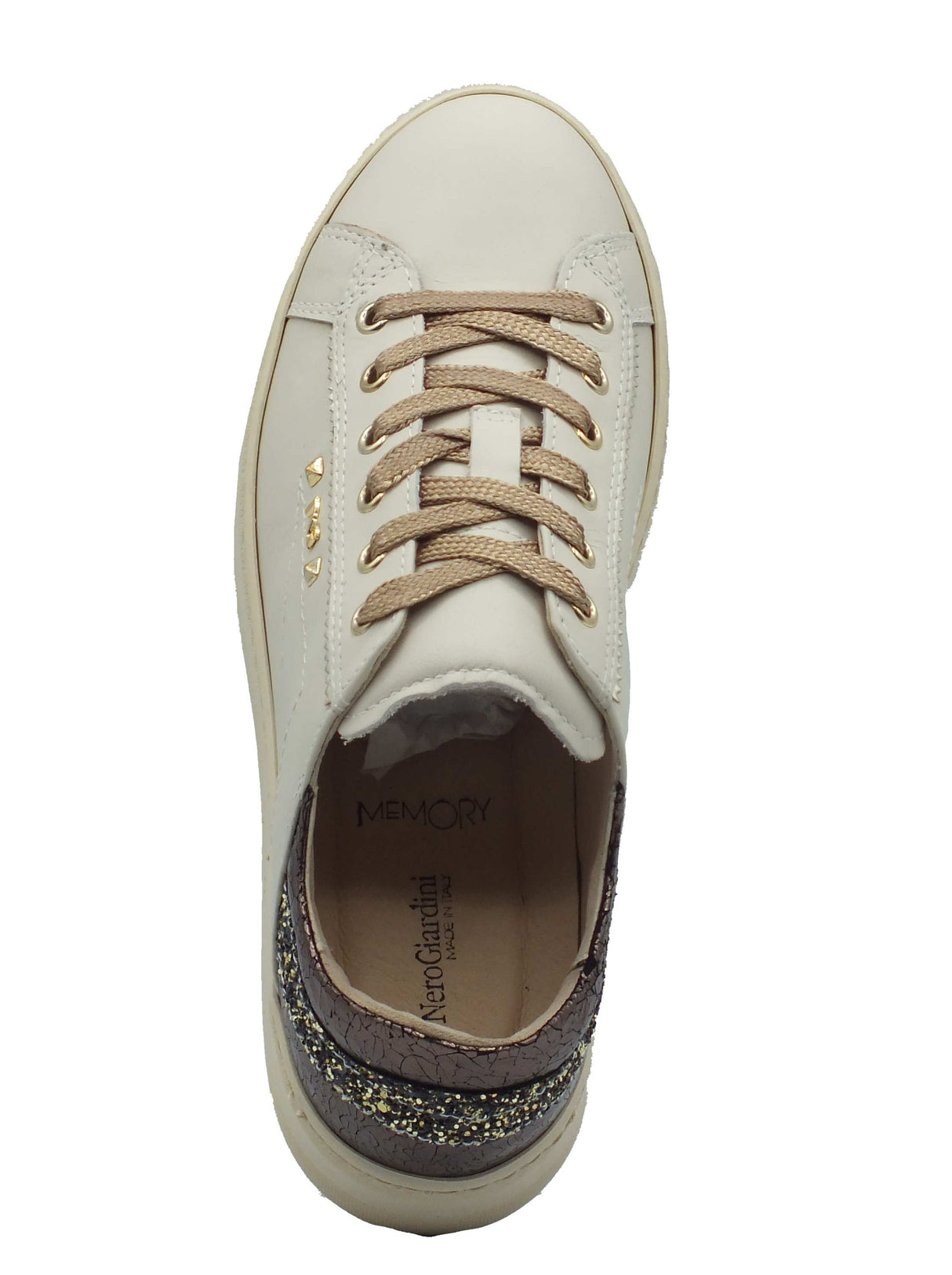 Nero Giardini Nero Giardini Sneakers Donna I617482D Velvet Col. Milk pelle bianco Milk