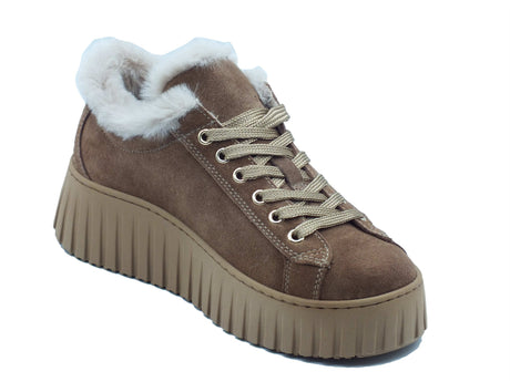 Nero Giardini Nero Giardini Sneakers Donna I617510D Velour Col. Mou pelle marrone Mou
