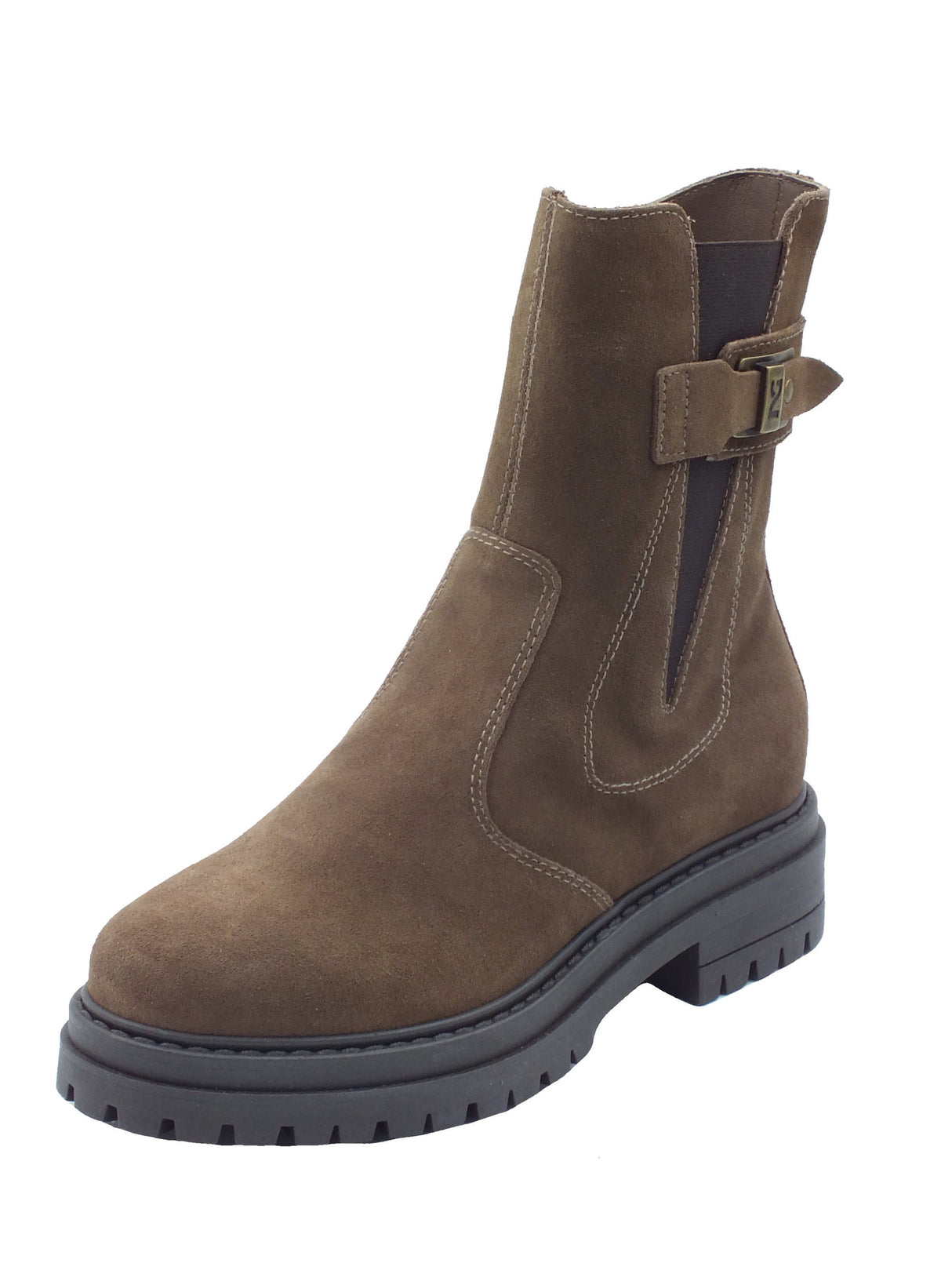 Nero Giardini Nero Giardini Tronchetti con tacco Donna I618021D Velour Col. Spago pelle marrone Spago