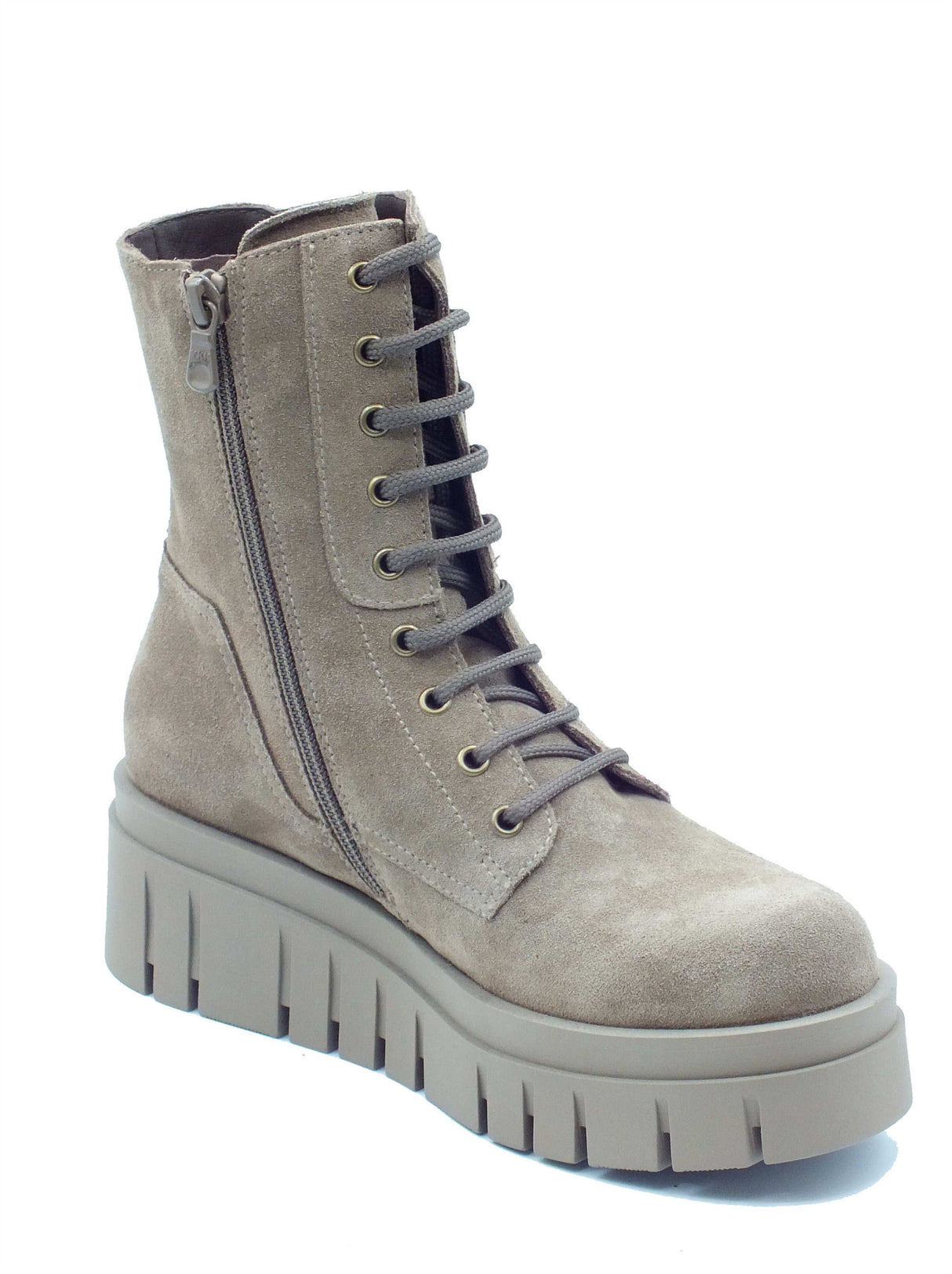 Nero Giardini Nero Giardini Tronchetti con zeppa Donna I618104D Velour Col. Fango pelle marrone Fango