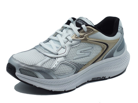 Skechers Skechers Sportive Donna 128633 White Silver Black pelle argento Silver Black