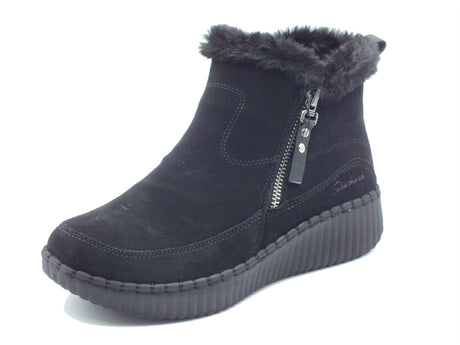 Skechers Skechers Tronchetti con zeppa Donna 168108 Fresh Zip Black pelle nero Black
