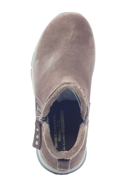 Skechers Skechers Tronchetti con zeppa Donna 168188 Urban Zip Chocolate pelle marrone marrone