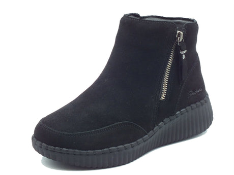 Skechers Skechers Tronchetti con zeppa Donna 169086 Weekend Crush Black pelle nero Black
