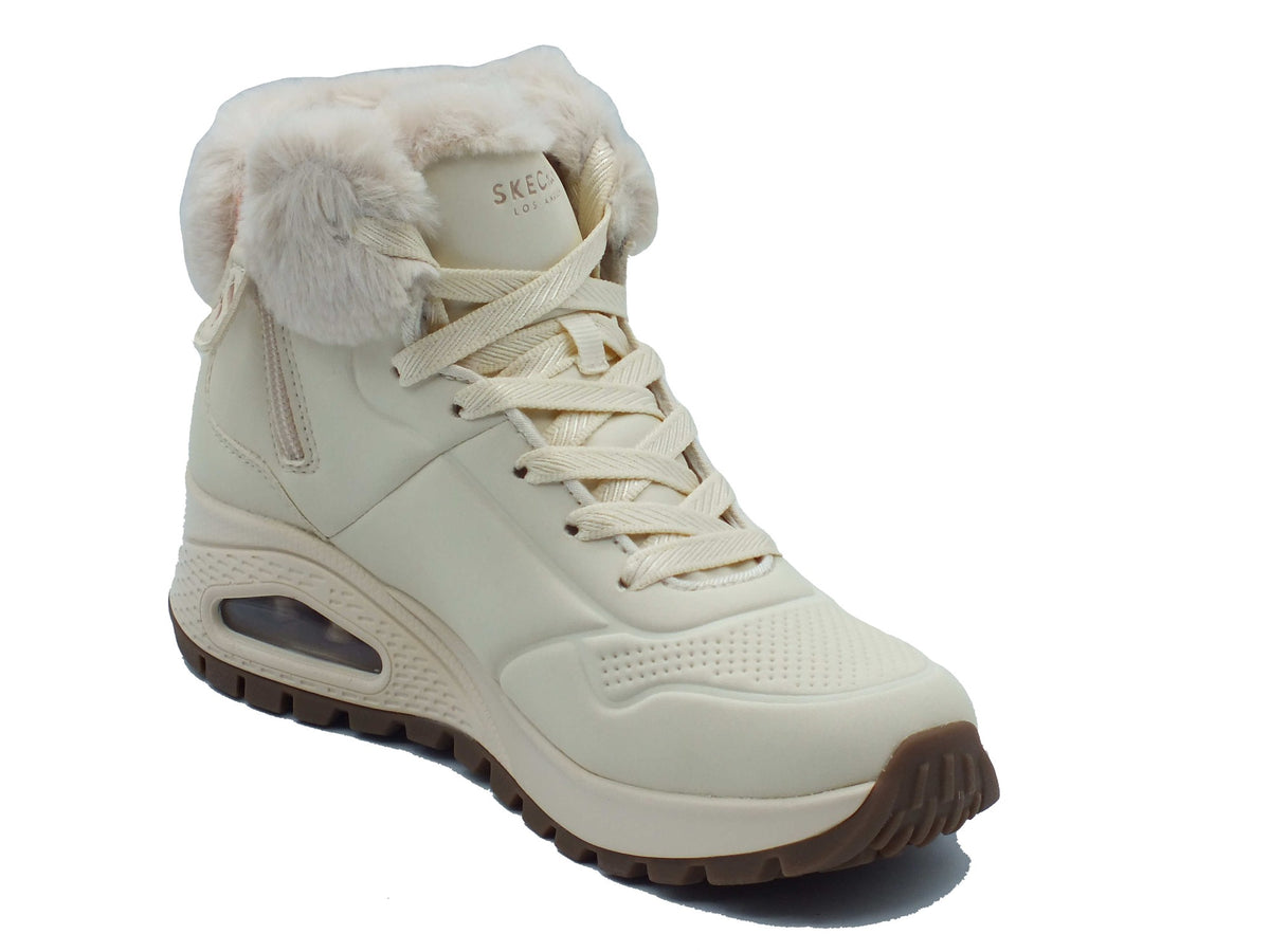 Skechers Skechers Tronchetti con zeppa Donna 190285 Arctic Avenue Off White pelle bianco Off White