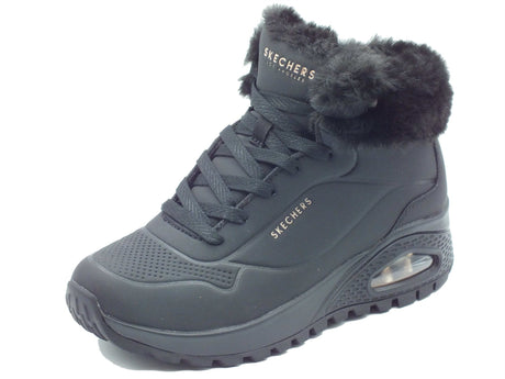 Skechers Skechers Tronchetti con zeppa Donna 190285 Arctic Avenue Black pelle nero Black