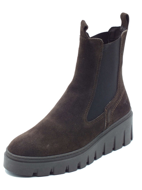 Tamaris Tamaris Tronchetti con zeppa Donna 1-25489-45 Mocca pelle marrone Mocca