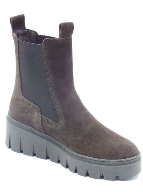 Tamaris Tamaris Tronchetti con zeppa Donna 1-25489-45 Mocca pelle marrone Mocca