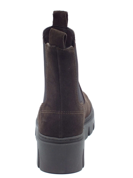 Tamaris Tamaris Tronchetti con zeppa Donna 1-25489-45 Mocca pelle marrone Mocca