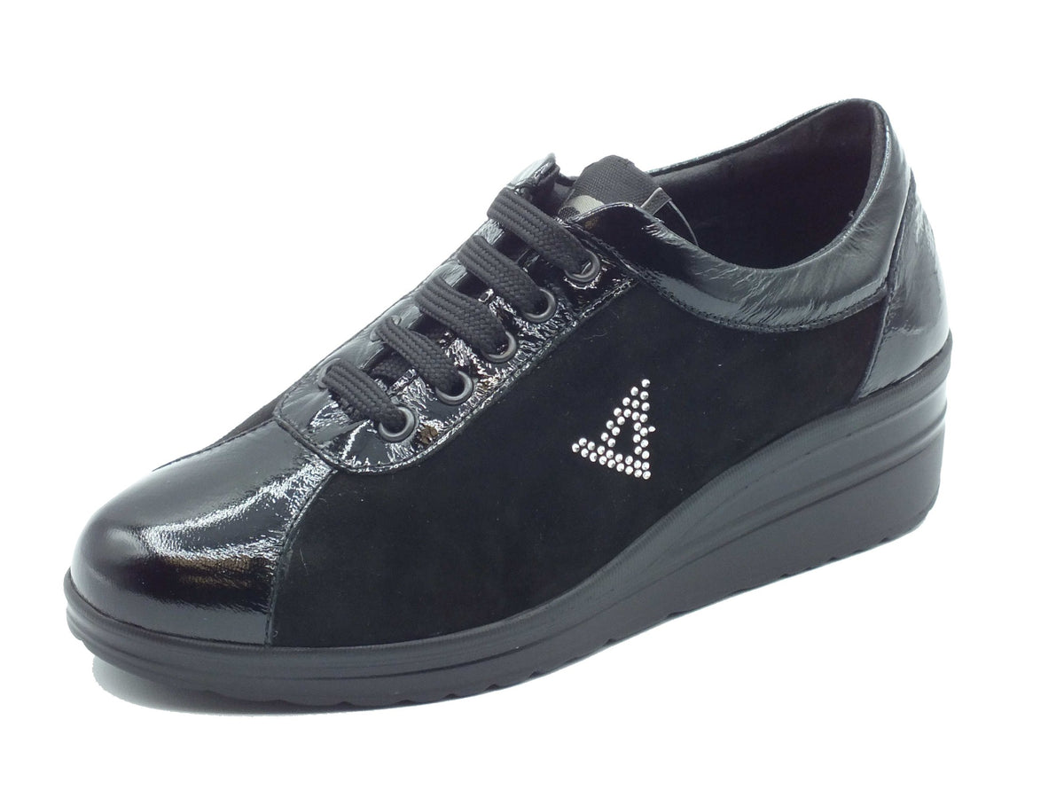 Valleverde Valleverde Sneakers confort Donna VD204F Suede Black pelle nero Nero