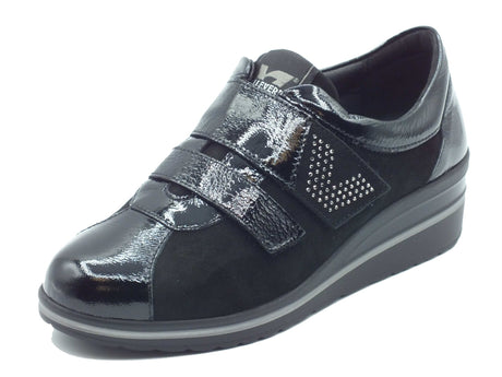 Valleverde Valleverde Sneakers confort Donna VD205F Suede Noir pelle nero Nero