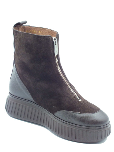 Wonders Wonders Tronchetti con zeppa Donna A-5202 Xfly Wild Coffe pelle marrone Coffe