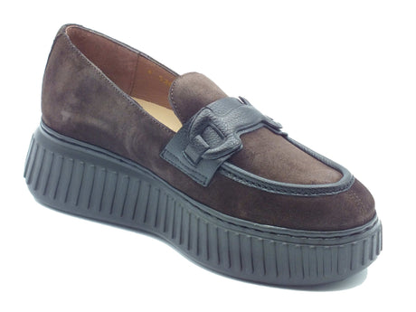 Wonders Wonders Mocassini Donna A-5203 Xfly Charme Testa pelle marrone testa di moro