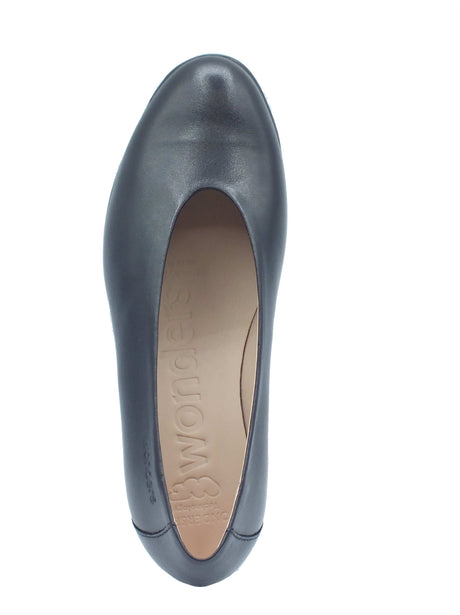 Wonders Wonders Decoltè con zeppa Donna C-33100 Nature Negro pelle nero Nero