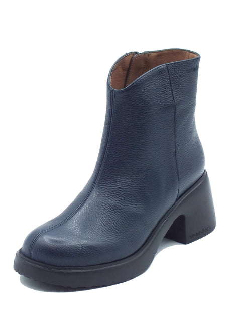 Wonders Wonders Tronchetti con tacco Donna E-7125 Flytres Wild Noche pelle blu Noche