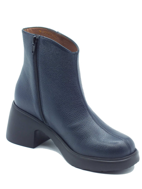 Wonders Wonders Tronchetti con tacco Donna E-7125 Flytres Wild Noche pelle blu Noche