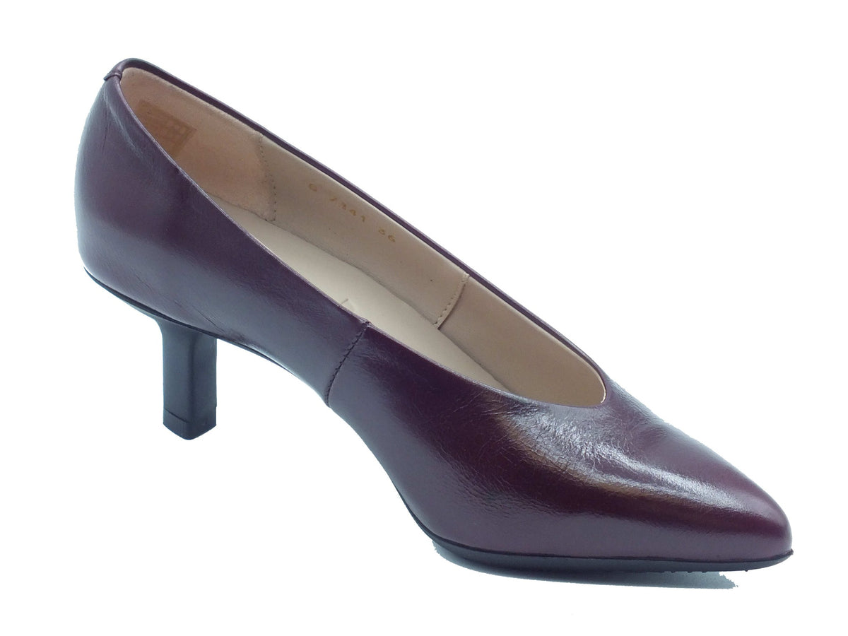 Wonders Wonders Decoltè con tacco Donna G-7141 FlexFit Talis Vino pelle rosso bordò