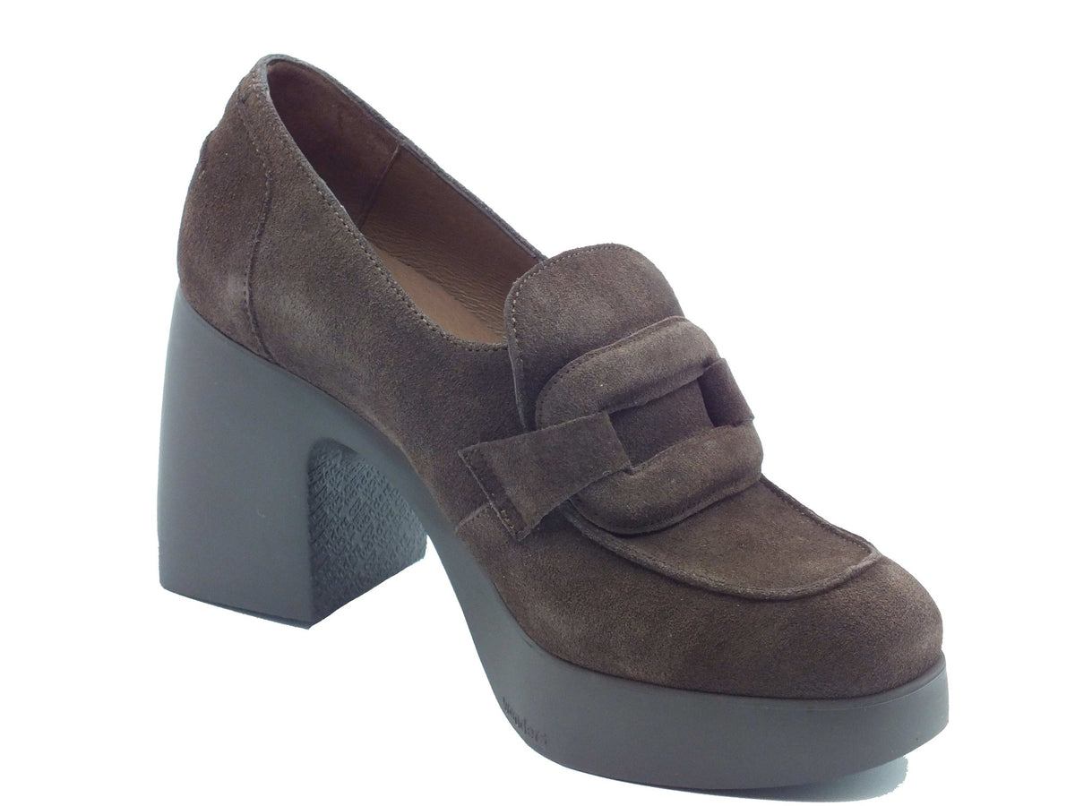 Wonders Wonders Mocassini Donna H-4903 Infly Charme Testa pelle marrone testa di moro