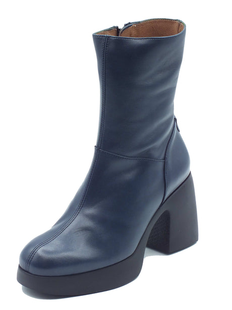 Wonders Wonders Tronchetti con tacco Donna H-49101 Lady Velvet Noche pelle blu Noche