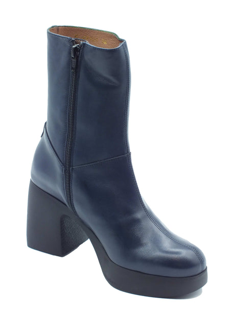 Wonders Wonders Tronchetti con tacco Donna H-49101 Lady Velvet Noche pelle blu Noche