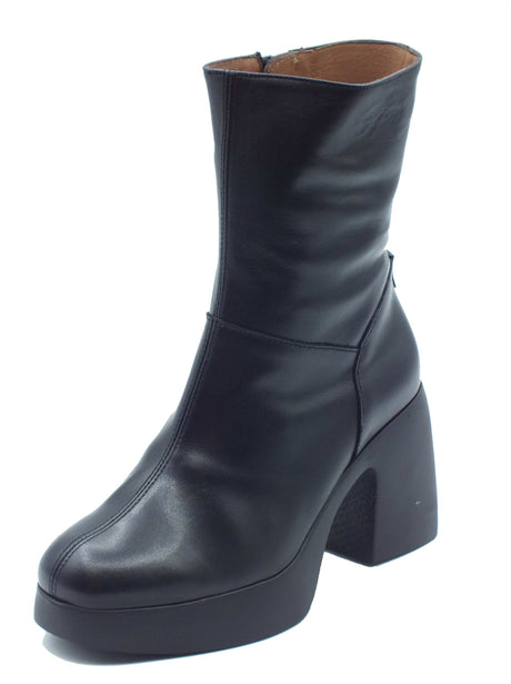 Wonders Wonders Tronchetti con tacco Donna H-49101 Lady Isy Negro pelle nero Negro